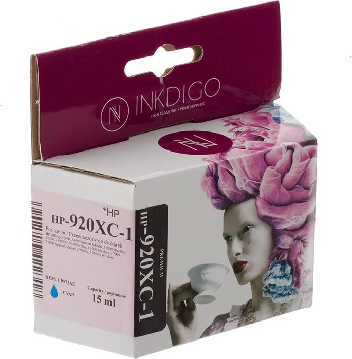 Tusz Biu Max Tusz alternatywny Inkdigo do HP 920 XL CD972AE cyan % BPZ