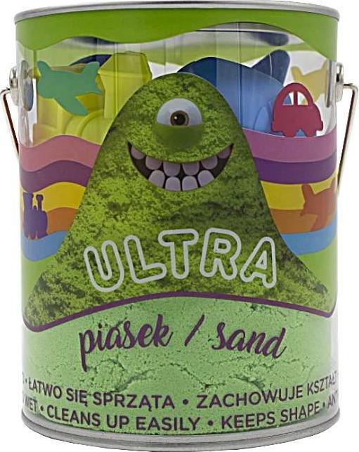 Epee Piasek UltraPiasek puszka 900g 4 duże foremki 2 narzędzia zielony Pojazdy