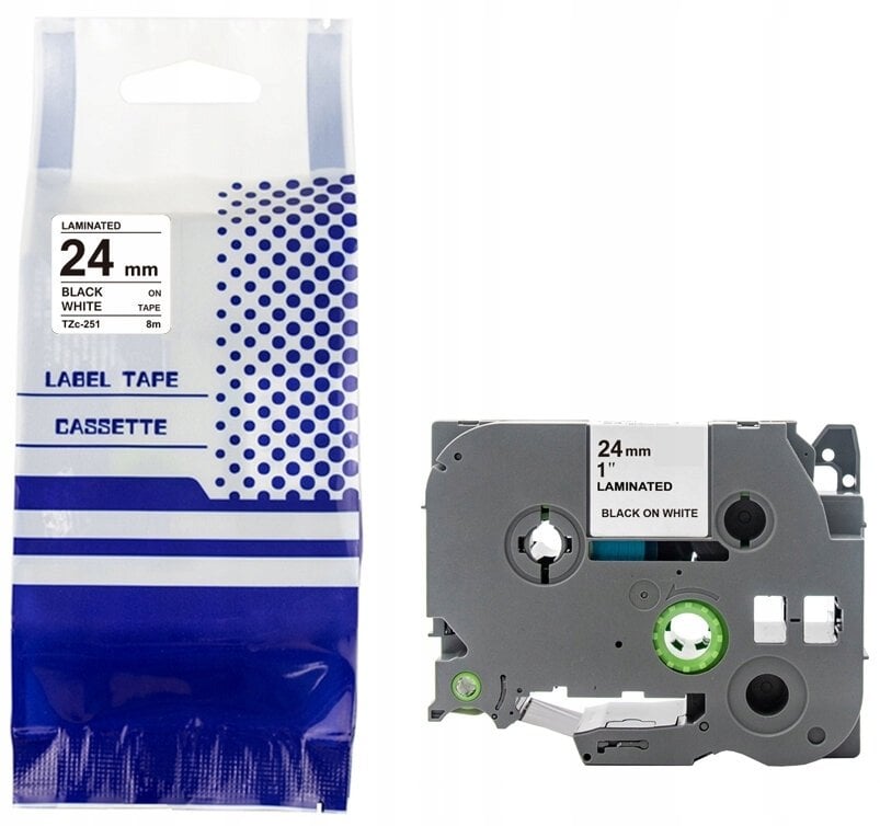 Taśma BROTHER TZE-251 24mm x 8m czarny na białym zamiennik