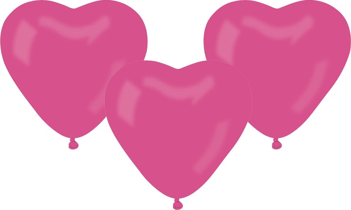 GMR Balony lateksowe Serca różowe - 50 szt. uniwersalny
