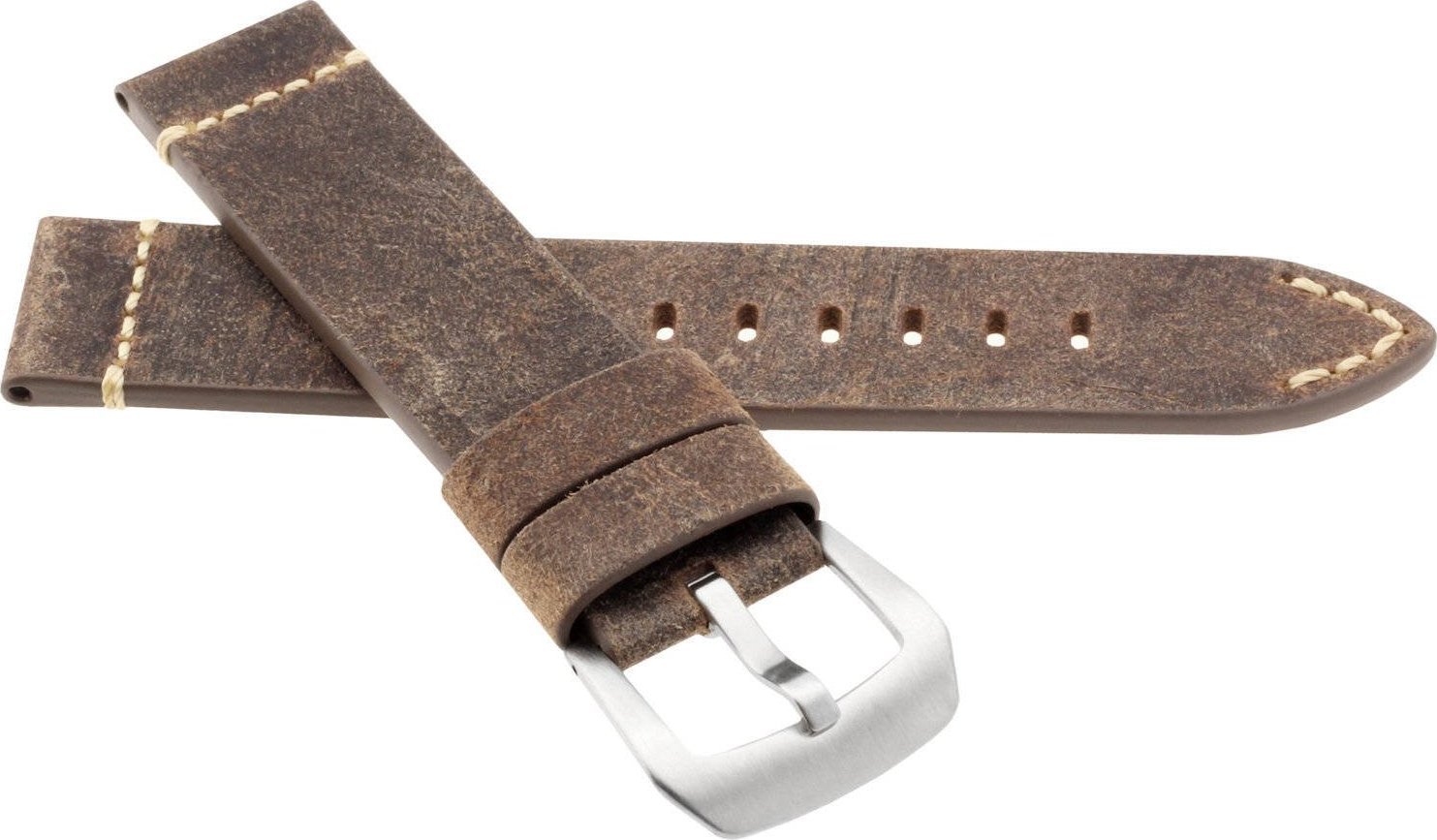 JVD Skórzany pasek do zegarka 24 mm JVD R41002-24 brązowy