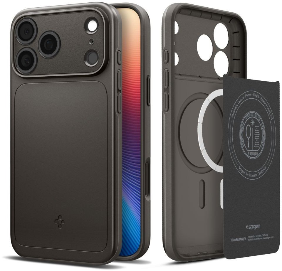 Etui Spigen Thin Fit MagSafe na iPhone 17 Pro - szare