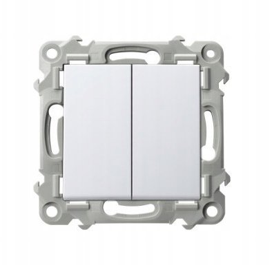 SZAFIR Łącznik schodowy + jednobiegunowy biały ŁP-9Z/m/00