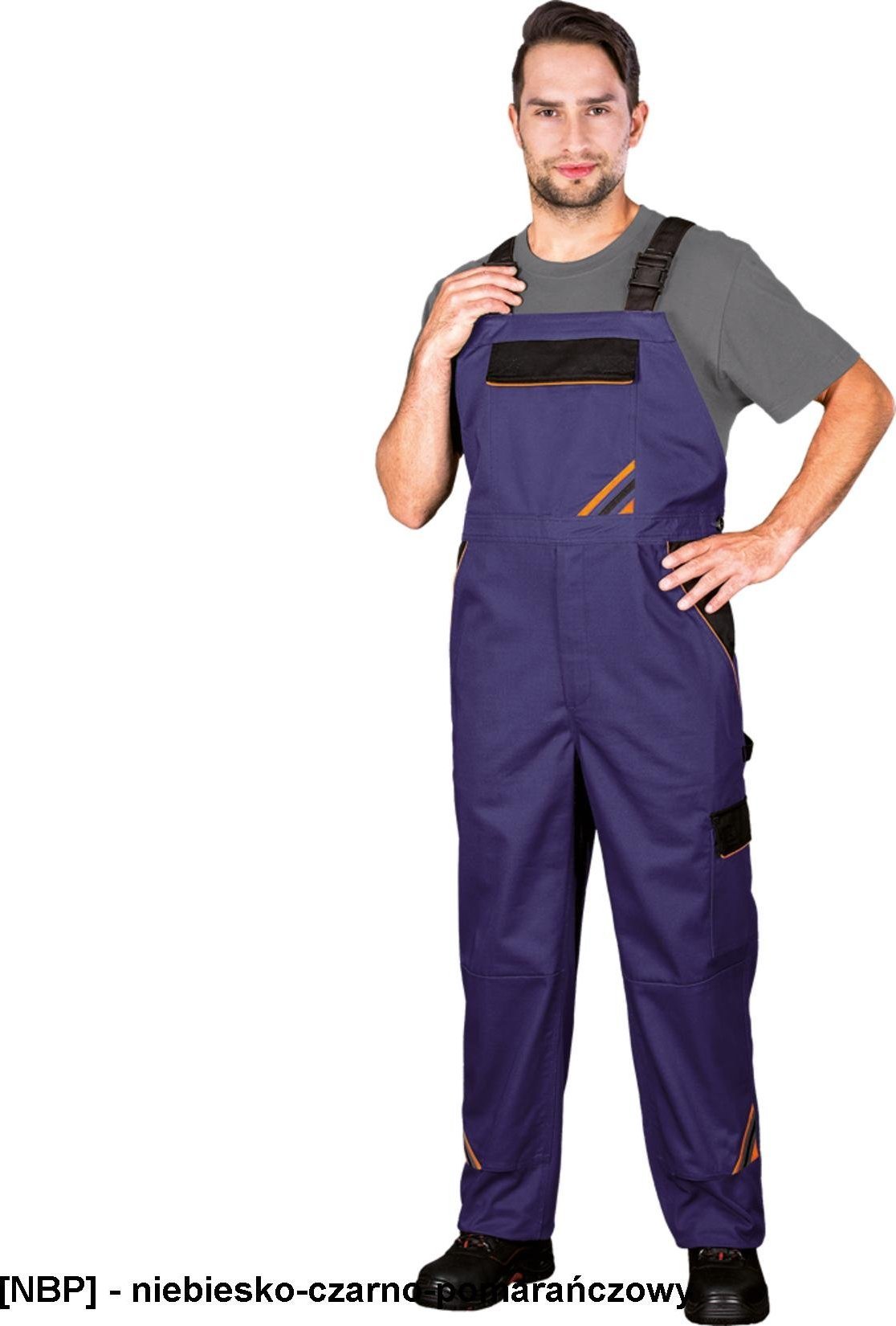 R.E.I.S. PRO-B - SPODNIE OGRODNICZKI - niebiesko-czarno-pomarańczowy 60