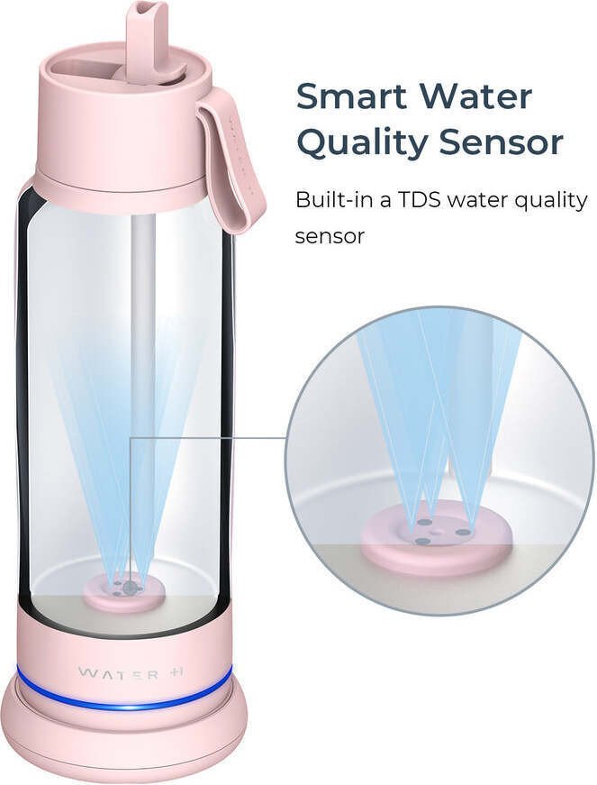 WaterH VITA FlipLid smart drinking bottle, 532 ml, pink