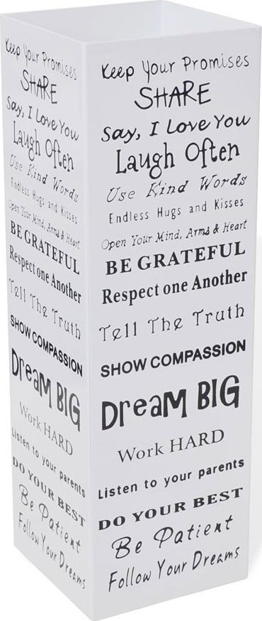 Elior Biały prostukątny stojak na parasole z napisami - Bones 3S