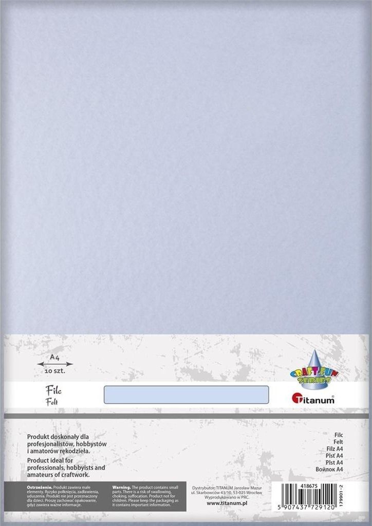 Titanum Filc A4 bladoniebieski 10szt