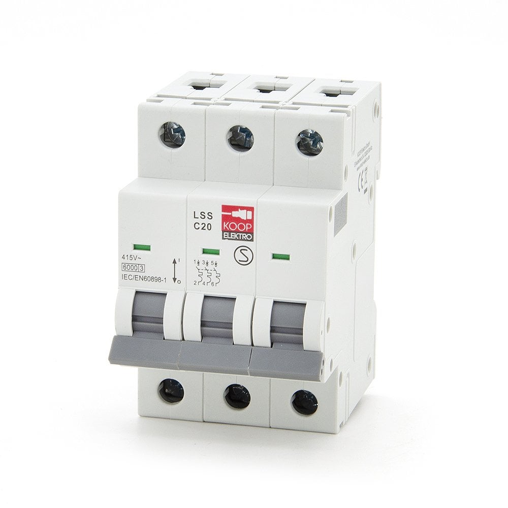 KOOP Elektro Wyłącznik nadprądowy 3P C 20A 6kA AC C20A LSS C20 3P