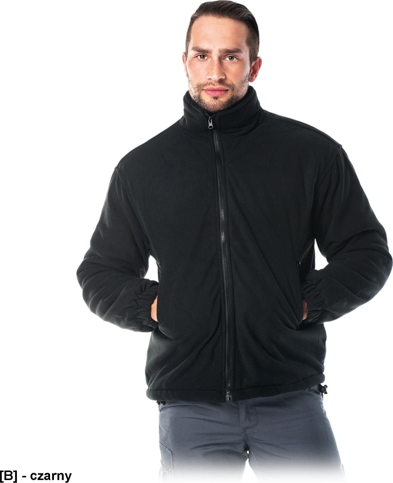 R.E.I.S. POL-POLAREX - bluza ochronna ocieplana z polaru - czarny 3XL