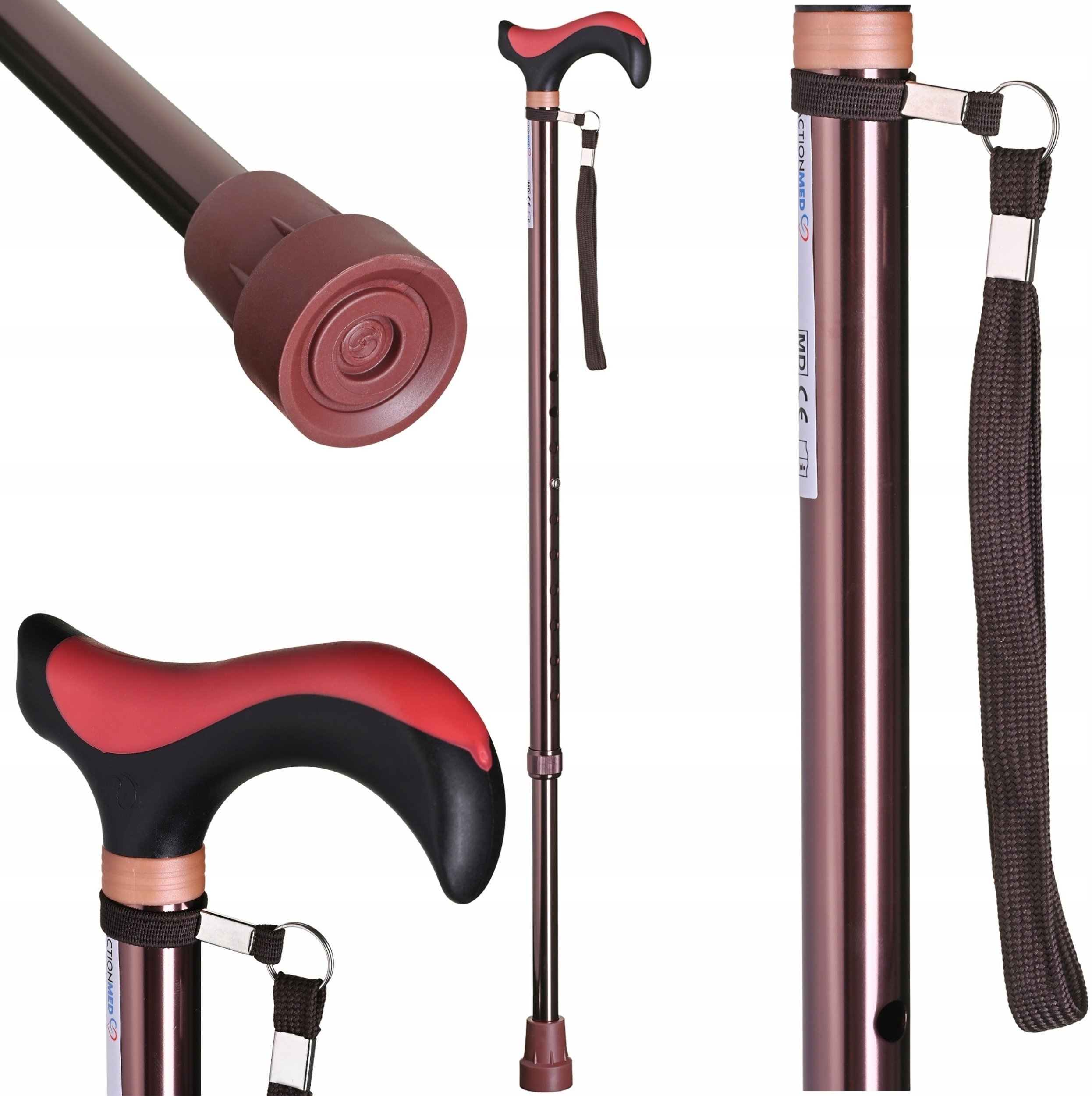 ActionMed Laska inwalidzka, regulowana miedziany