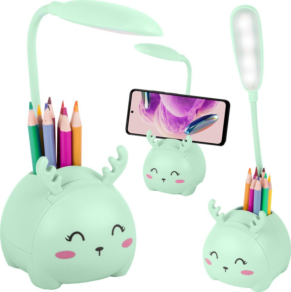 Lampka biurkowa Verk Lampka nocna dla dzieci led usb organizer stojak telefon do czytania nauki Lampka nocna dla dzieci led usb organizer stojak telef