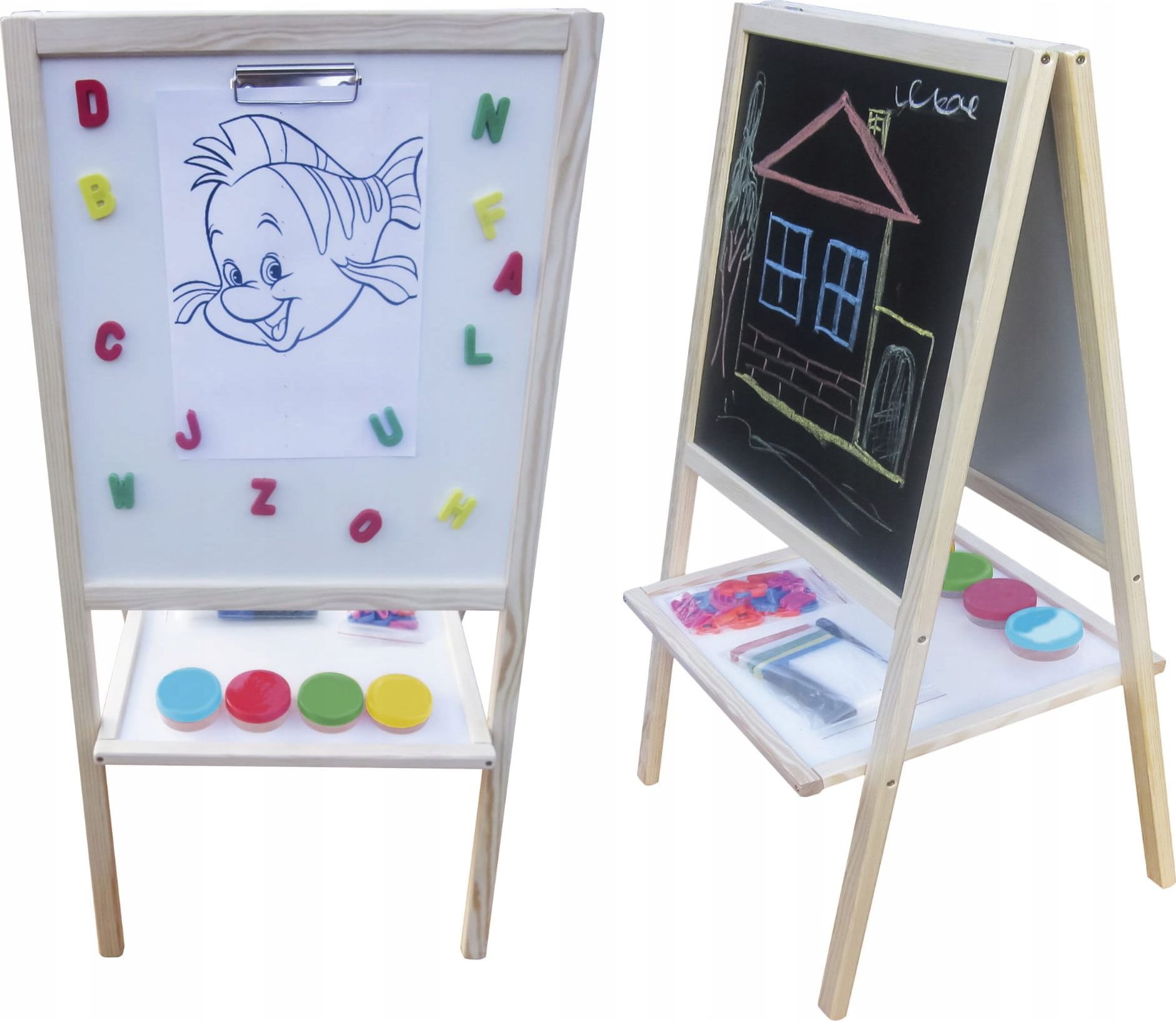 3toysm Tablica Drewniana Magnetyczna Pojemniki Na Farbę Tk1