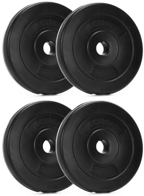 Obciążenie bitumiczne 1,25 kg 4 szt. talerze kompozytowe 31 mm krążki do sztangi hantli UNIWERSALNY