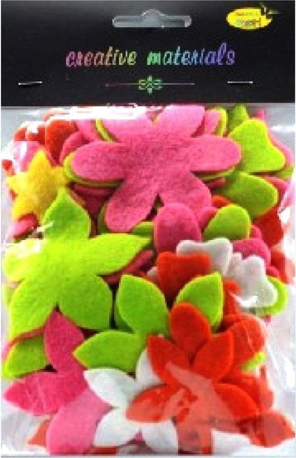 Kwiatki z filcu kolory wiesenne 60szt