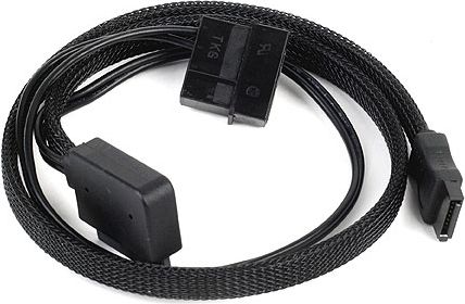 SilverStone SATA - SATA Slimline + Molex, 0.5m, Czarny (SSTCP10)