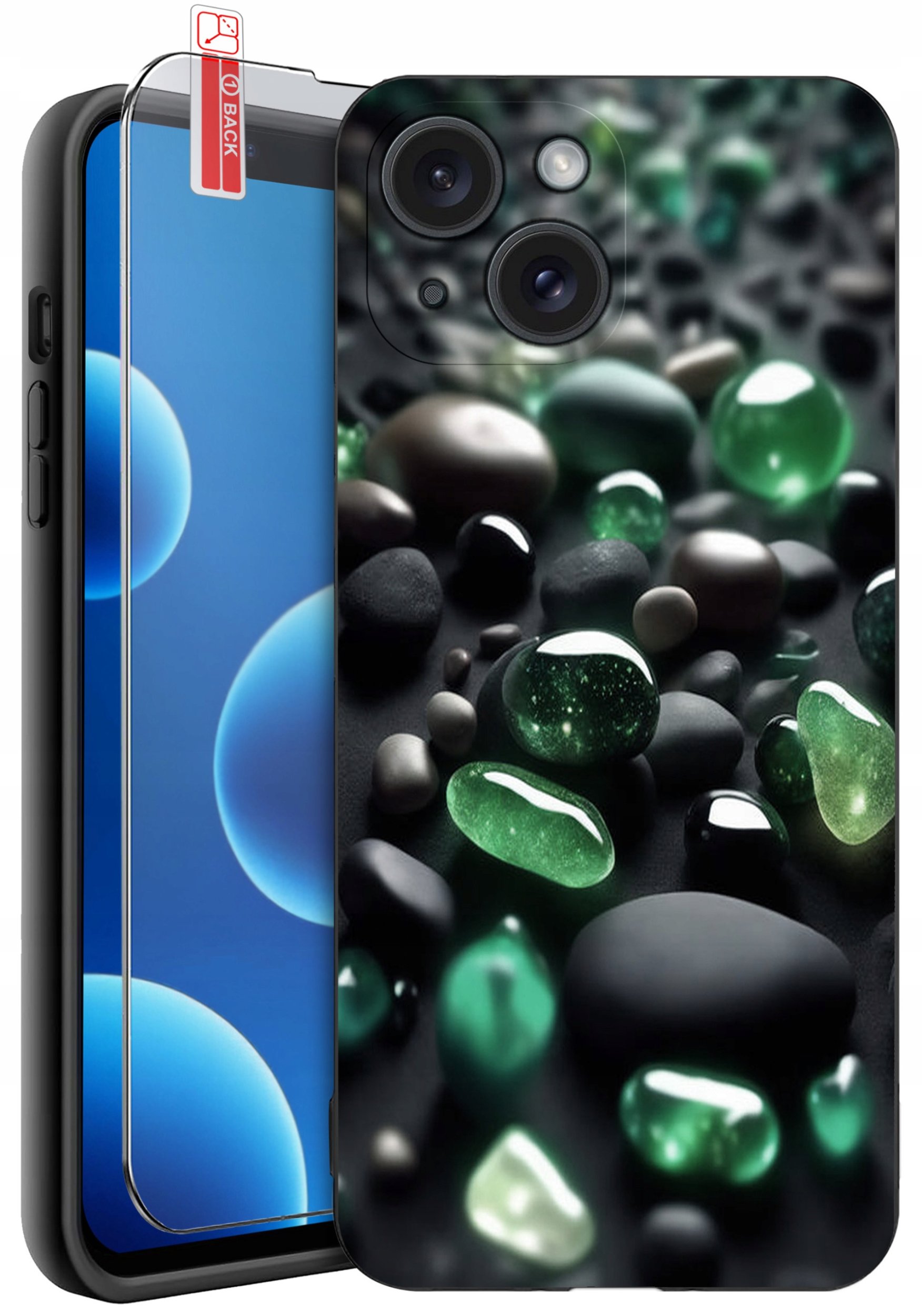 ETUI do iPhone 13 | 14 | WZORY | SILIKONOWE MATT CASE + SZKŁO 9H