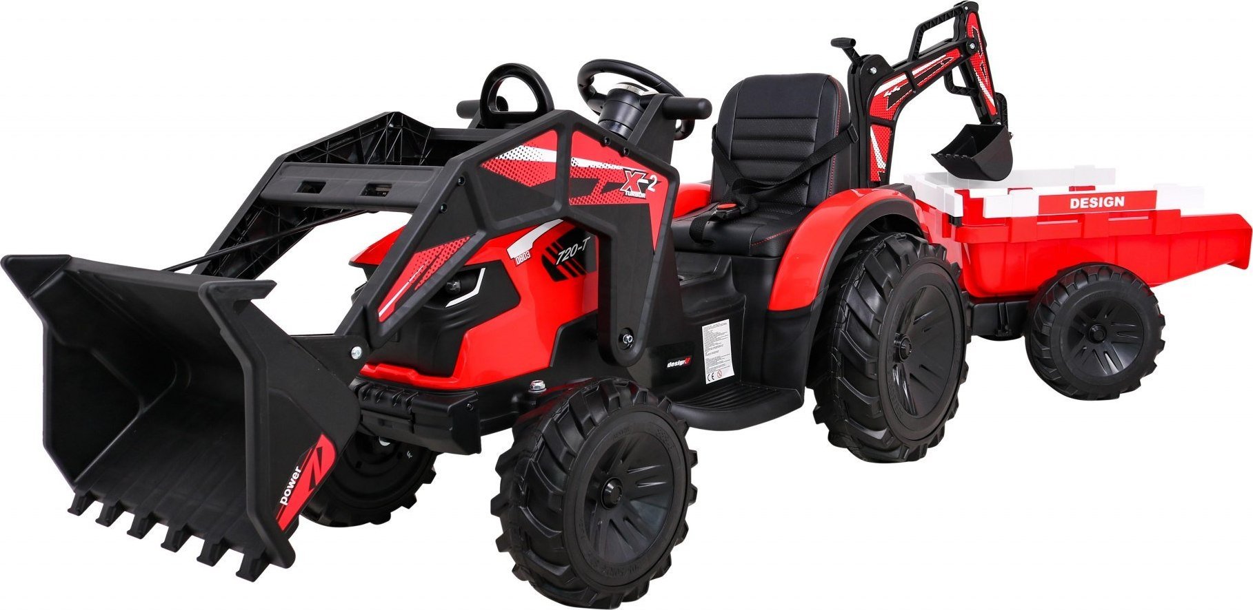 Ramiz Pojazd Traktor Z Przyczepą 720-T Czerwony