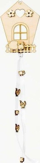 FANDY Dekoracja drewniana do zawieszenia - Domek