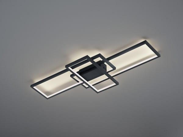 Lampa sufitowa Trio LAMPA sufitowa THIAGO 652610342 Trio geometryczna OPRAWA ramki LED RGB 36W 3000K - 6000K metalowe grafitowe