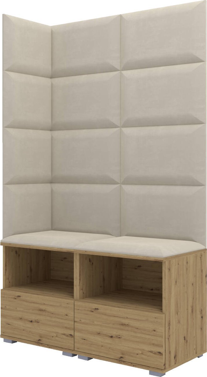 Ravio Tapicerowana garderoba Nela V - kolor dąb artisan + tkanina Trinity 01