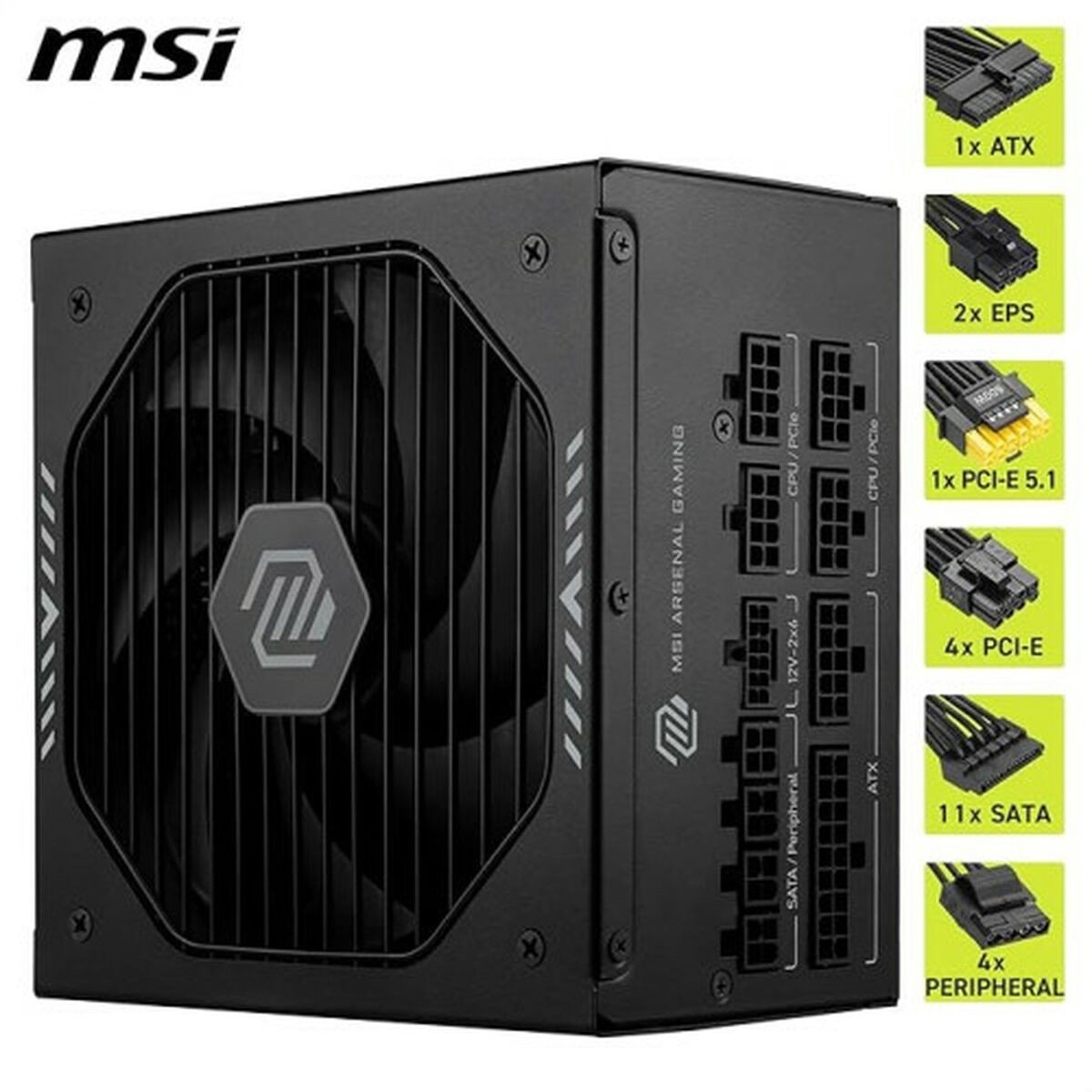 MSI MAG A1000GLS PCIE5 Netzteil 1000W 80+ Gold ATX 3.1