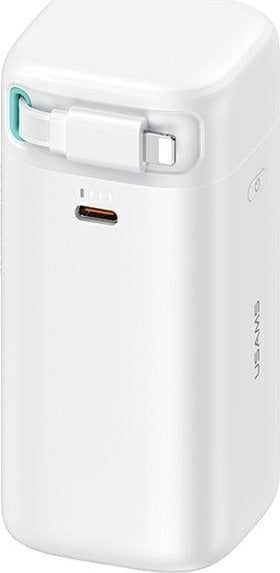 Powerbank Usams USAMS Powerbank ze zwijanym kablem Retractable Lightning 18000 mAh PD45W Fast Charge XMF Series biały/white 20KCD21702 (US-CD217)
