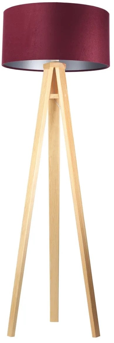 Lampa stojąca HOME 50 bordowa/srebrna/sosna BPS KONCEPT