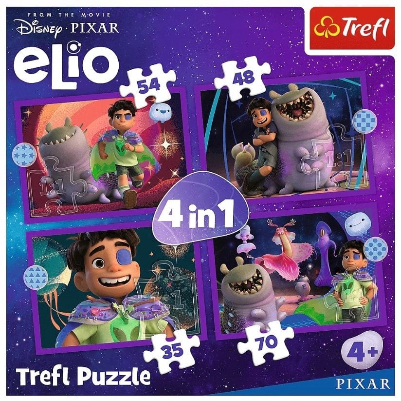 PUZZLE 4w1 Pozaziemskie misje Elio /Disney 34665