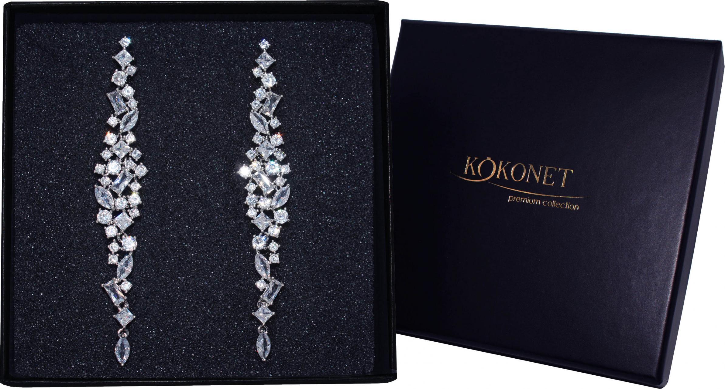 KOKONET Zjawiskowe kolczyki ślubne srebrne z cyrkoniami