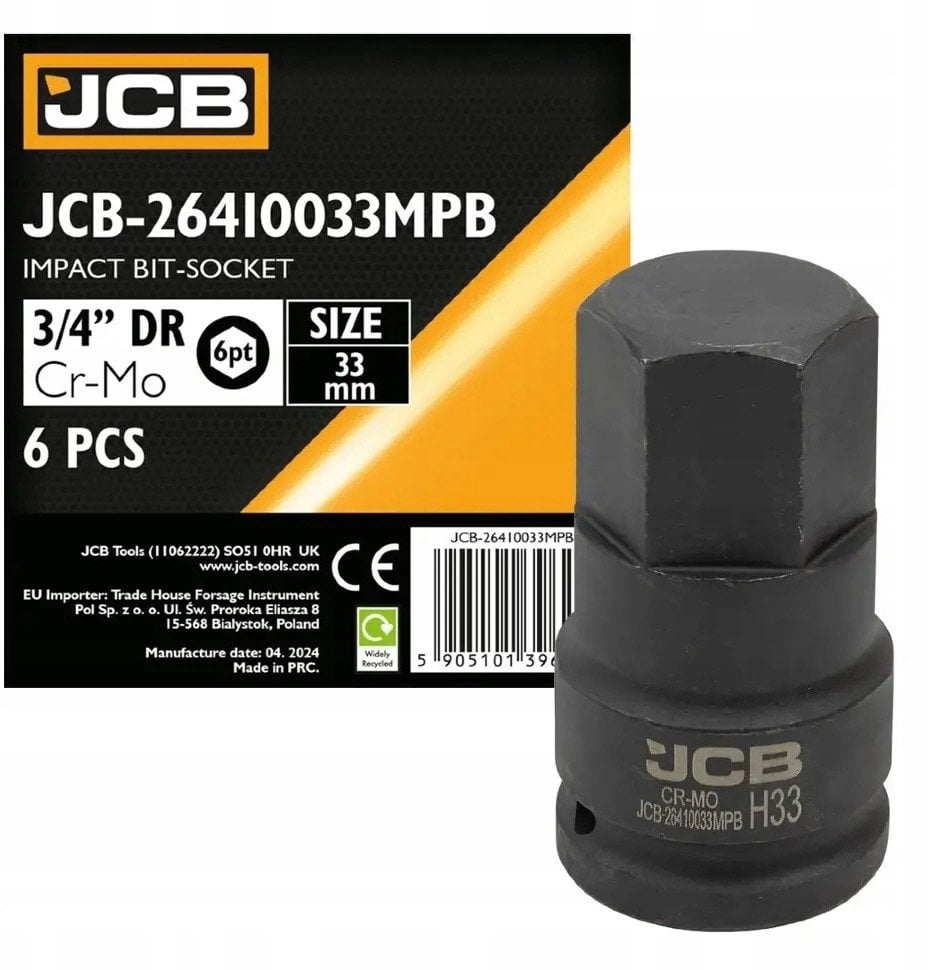 JCB Nasadka-bit udarowa 33mm 3/4" (6-kątna)