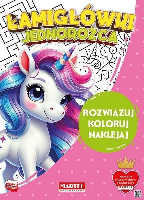 Łamigłówki jednorożca z naklejkami