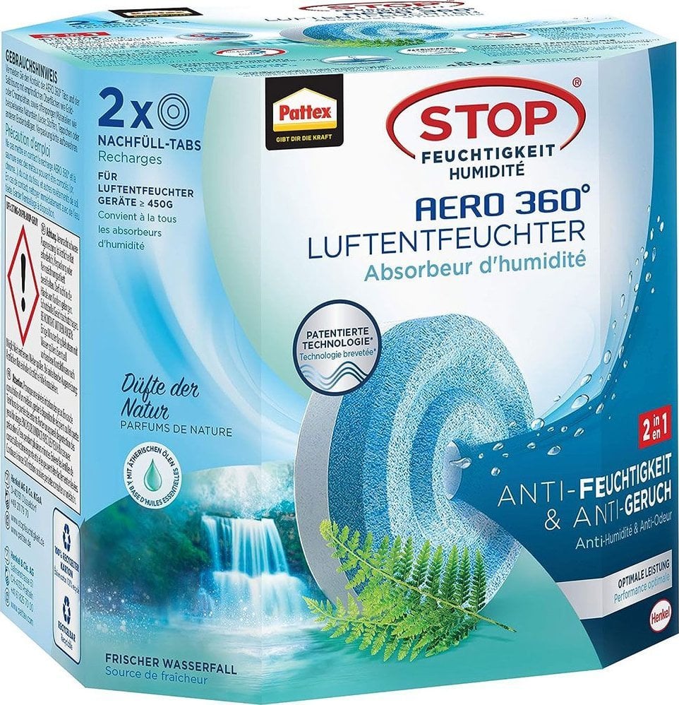 Pattex Pattex Luftentfeuchter Nachfüll Tabs Aero 360 2x450g Fresh