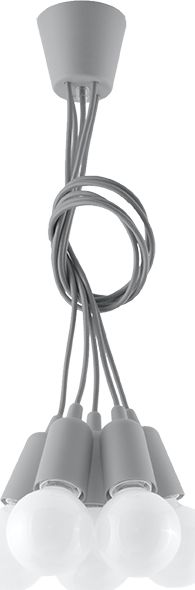 Lampa wisząca Sollux Lampa wisząca DIEGO 5 szara
