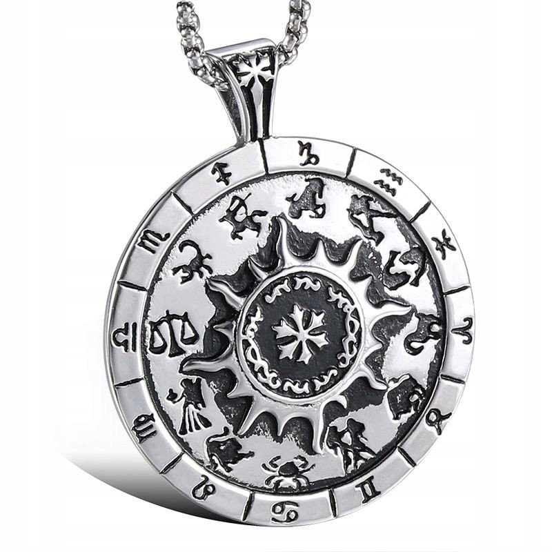 NASZYJNIK Srebrny Łańcuch ZODIAK GWIAZDOZBIÓR 365