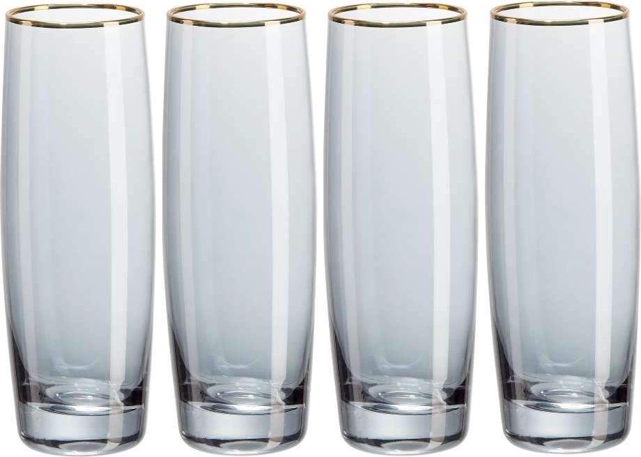 Root7 Zestaw 4 kieliszków do Prosecco - kolekcja Black & Gold - Root7