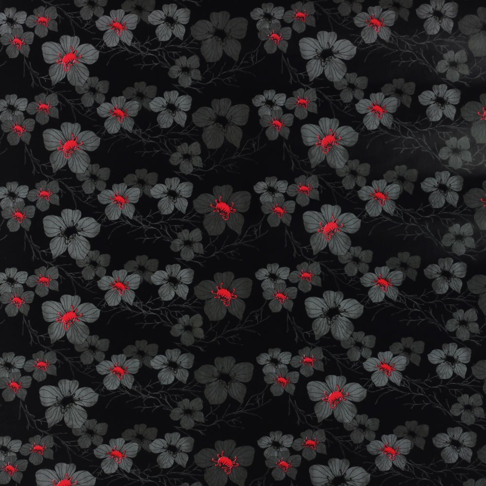 Papier czarny kwiaty do pakowania 57cmx2m 2m350/441