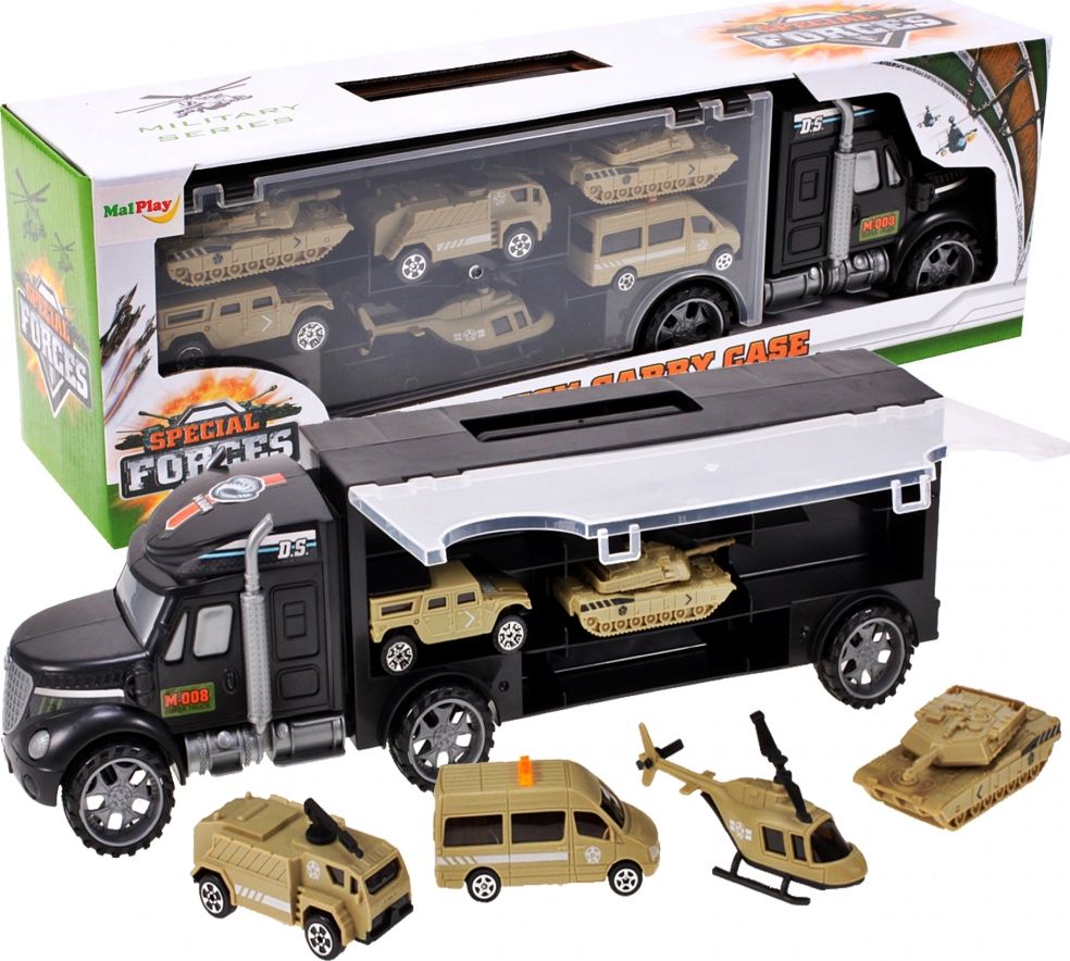 MalPlay Ciężarówka z pojazdami wojskowymi