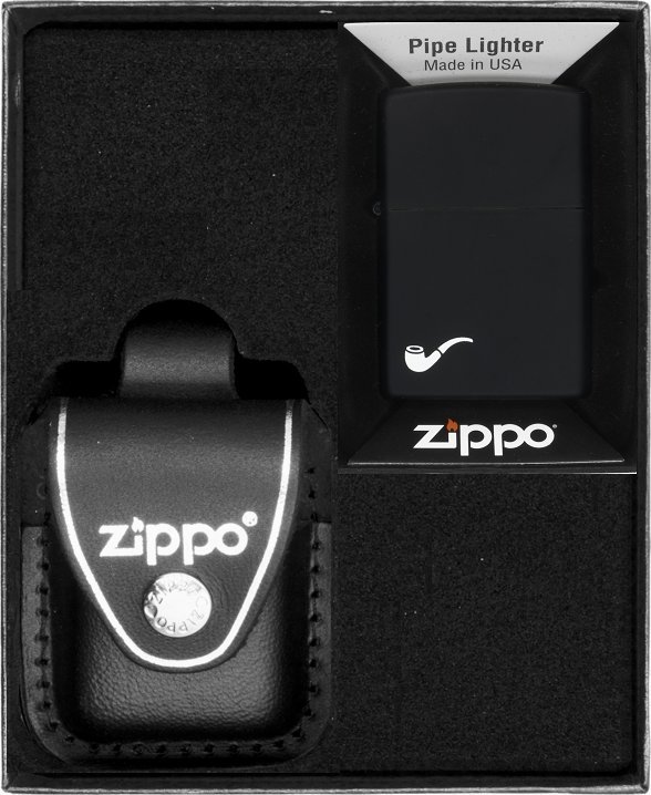 Zestaw ZIPPO Zapalniczka PIPE BLACK MATTE Prezentowy No3
