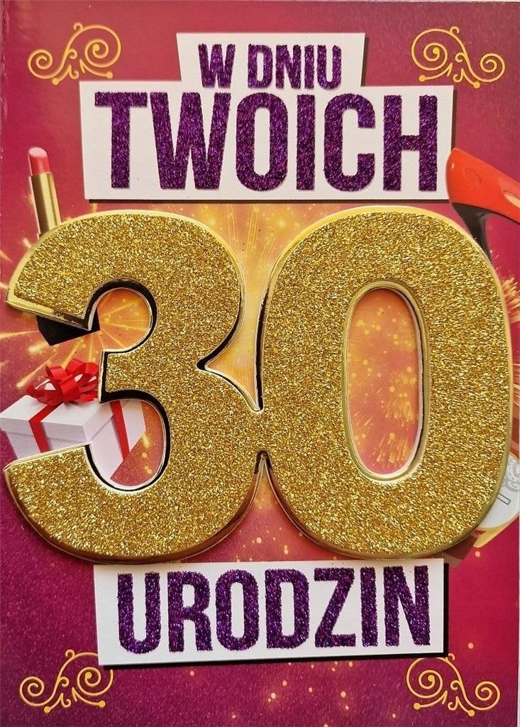 Yeku Karnet Urodziny 30 damskie