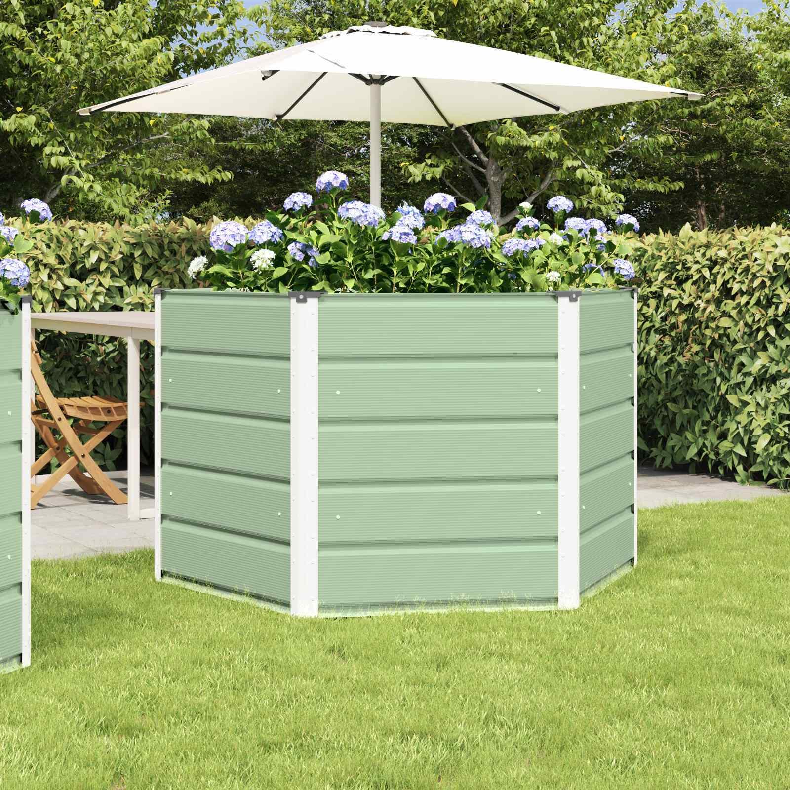 vidaXL Donica Pastelowa zieleń 129 x 129 x 75 cm Stal