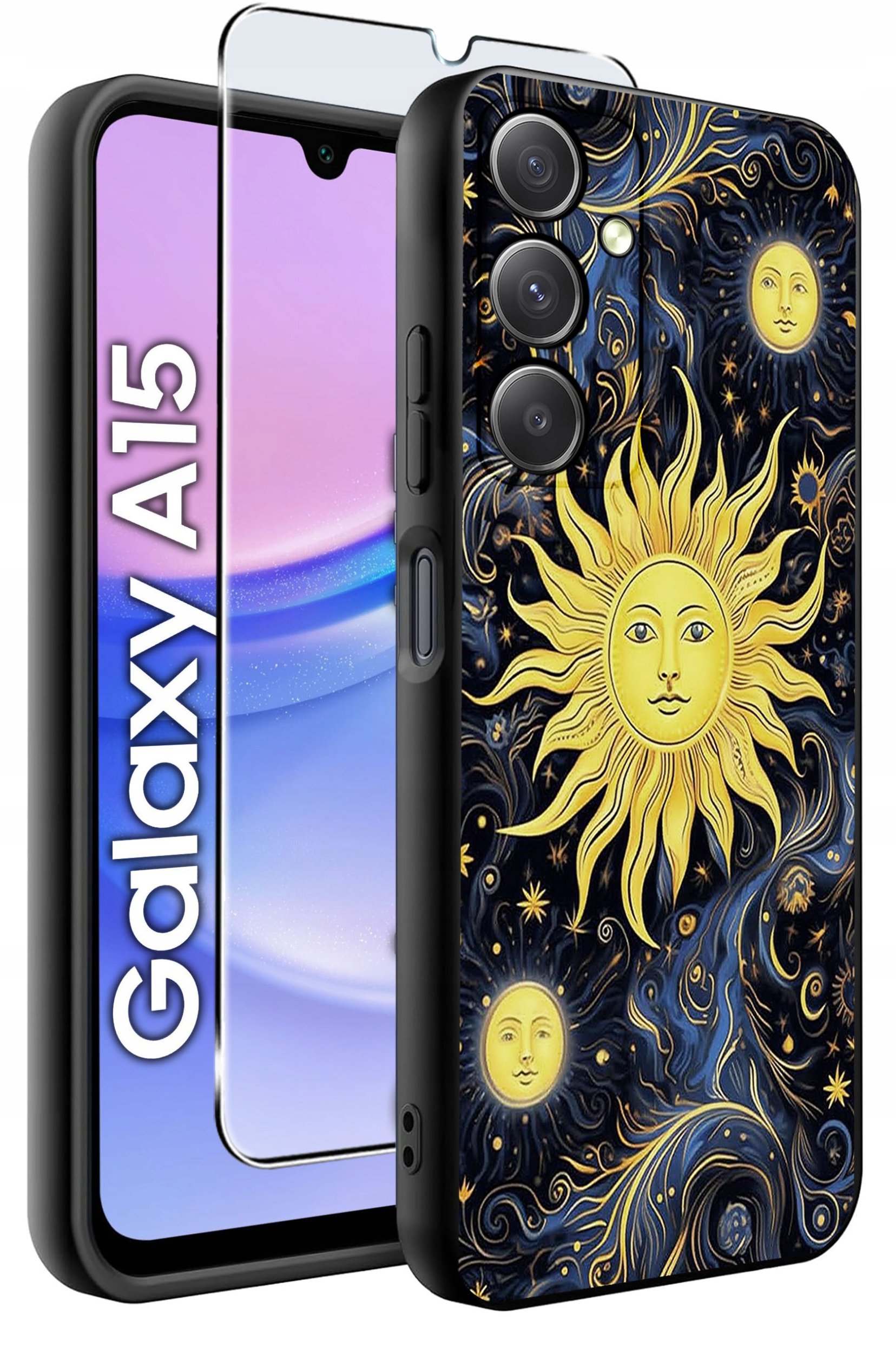 ETUI do Samsung A15 4G | 15 5G WZORY | SILIKONOWE MATT CASE + SZKŁO 9H