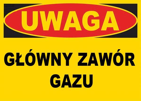 Mój dom Bto-18 Znak Tablica Informacyjna Główny Zawór Gazu