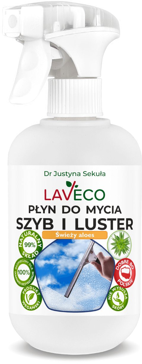 LAVECO Naturalny płyn do mycia szyb i luster 0,5 l