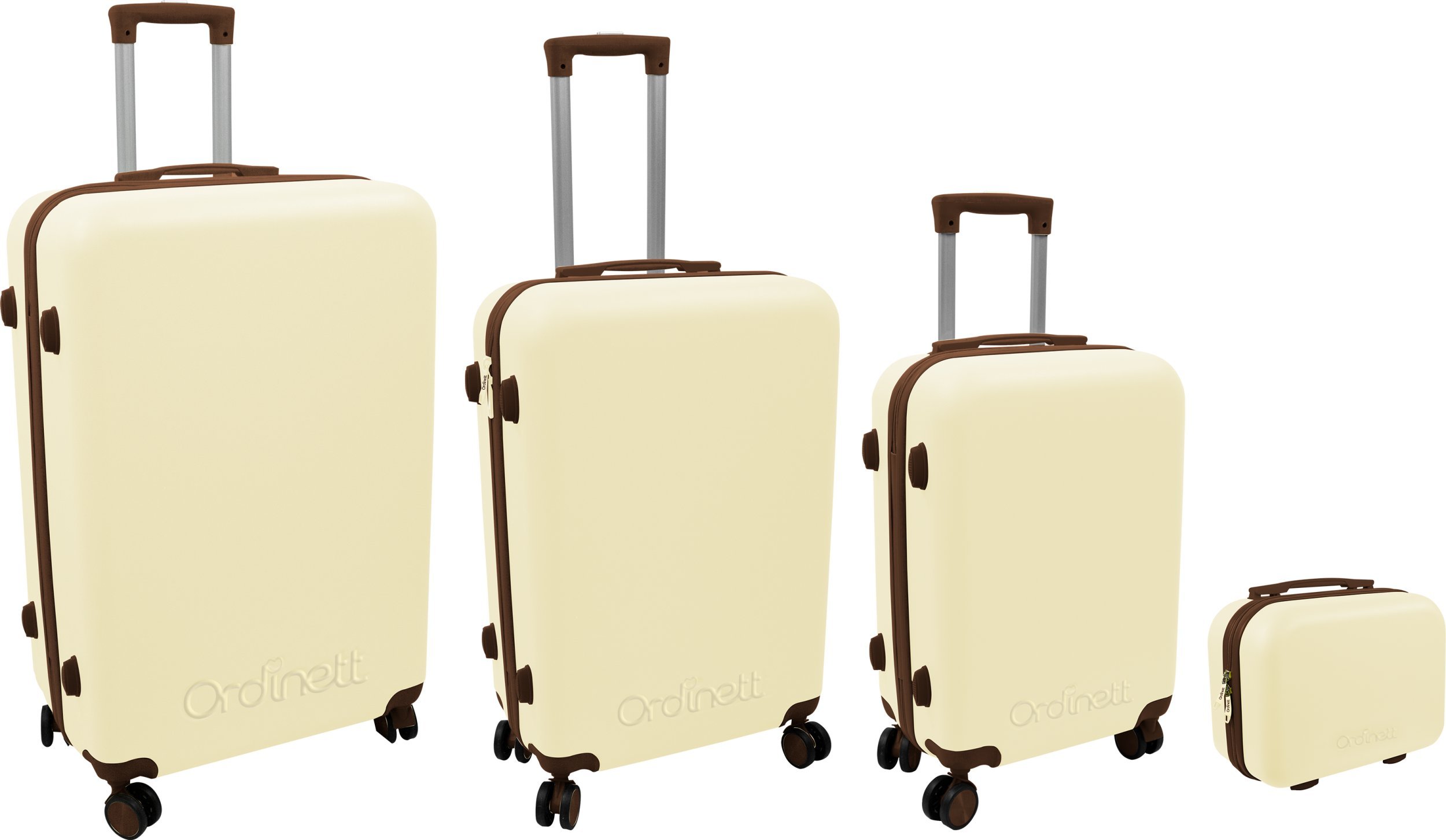 Suitcase set 4 pcs. 98L (48x29x75cm) + 60L (42x25x64cm) + 43L ( 36x23x56cm) + 15L (24x17x33cm) white 8000303316411