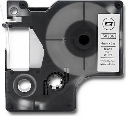 Qoltec Taśma Qoltec do DYMO D1 43613 | 6mm x 7m | Biała/Czarny nadruk