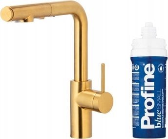 Bateria kuchenna KFA DUERO PURE BASIC PULL-OUT BATERIA KUCHENNA Z FUNKCJĄ FILTRACJI WODY I WYCIĄGANĄ WYLEWKĄ + ZESTAW FILTRUJĄCY PROFINE BLUE S, BRUSH