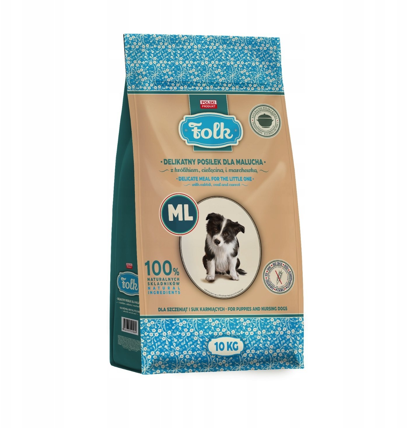 FOLK Delikatny posiłek dla malucha z królikiem, cielęciną i marchewką ML 10kg