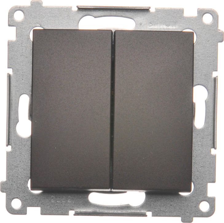 Kontakt-Simon Przycisk podwójny Simon 54 zwierny brąz mat (DP2.01/46)