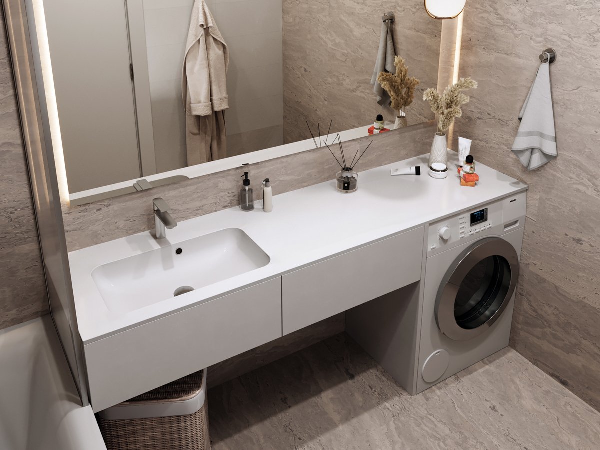 Umywalka Miraggio Umywalka na blacie MIRAGGIO DELLA L 190*50*14 połysk biała 8813772