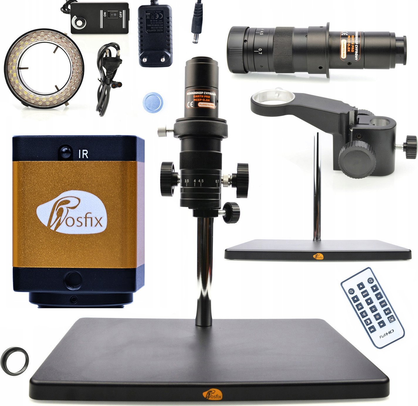 Mikroskop Rosfix MIKROSKOP CYFROWY DO LUTOWANIA ROSFIX 4K 16MP ZESTAW XXL OŚWIETLACZ +KAMERA